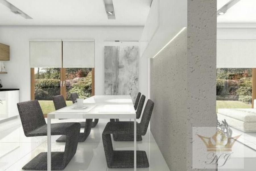 Haus Bern - Offen gehaltenes Wohnzimmer mit anschließendem Essbereich_Visualisierung