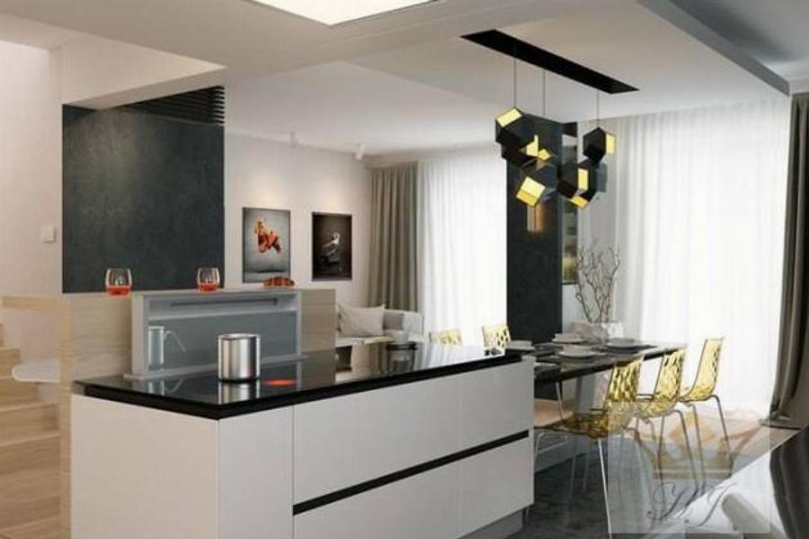 Haus Nizza - Küchenzeile mit Essbereich_Visualisierung