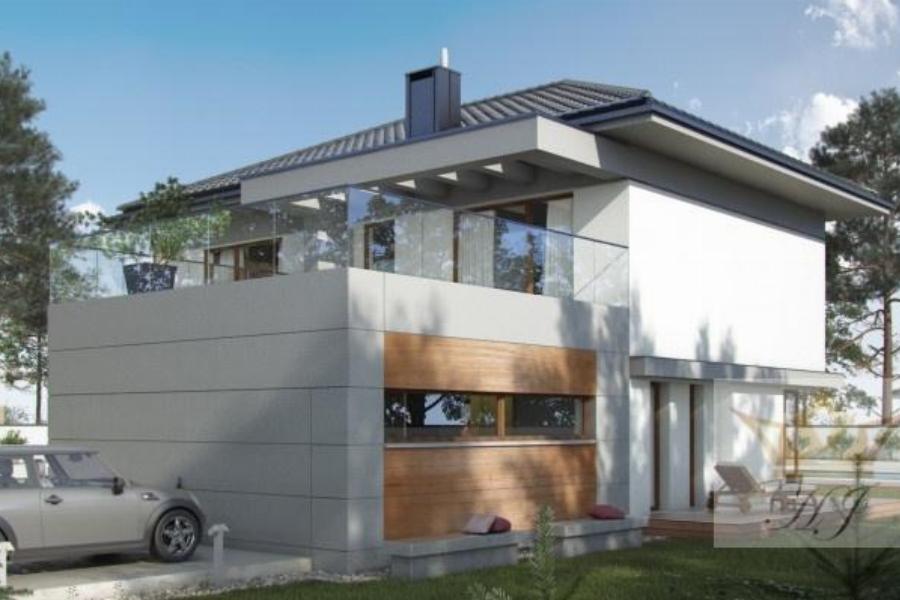 Haus Orlando - Rückwärtige Hausansicht bei Tag ohne Swimmingpool_Visualisierung